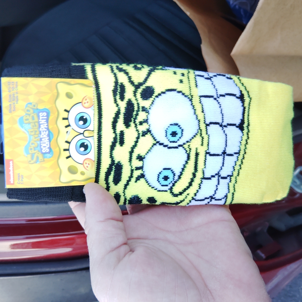 SpongeBob SquarePants Yellow and Black Casual Socks